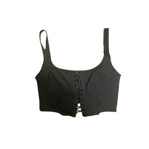 Urban Outfitters Black Lace-Up Crop Top Corset